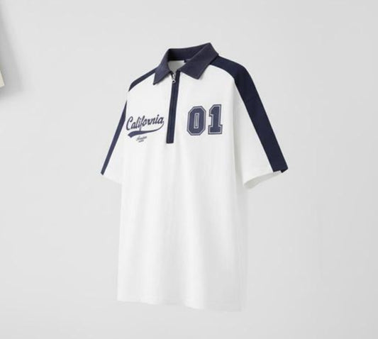 Trending polo collar oversize T-shirt