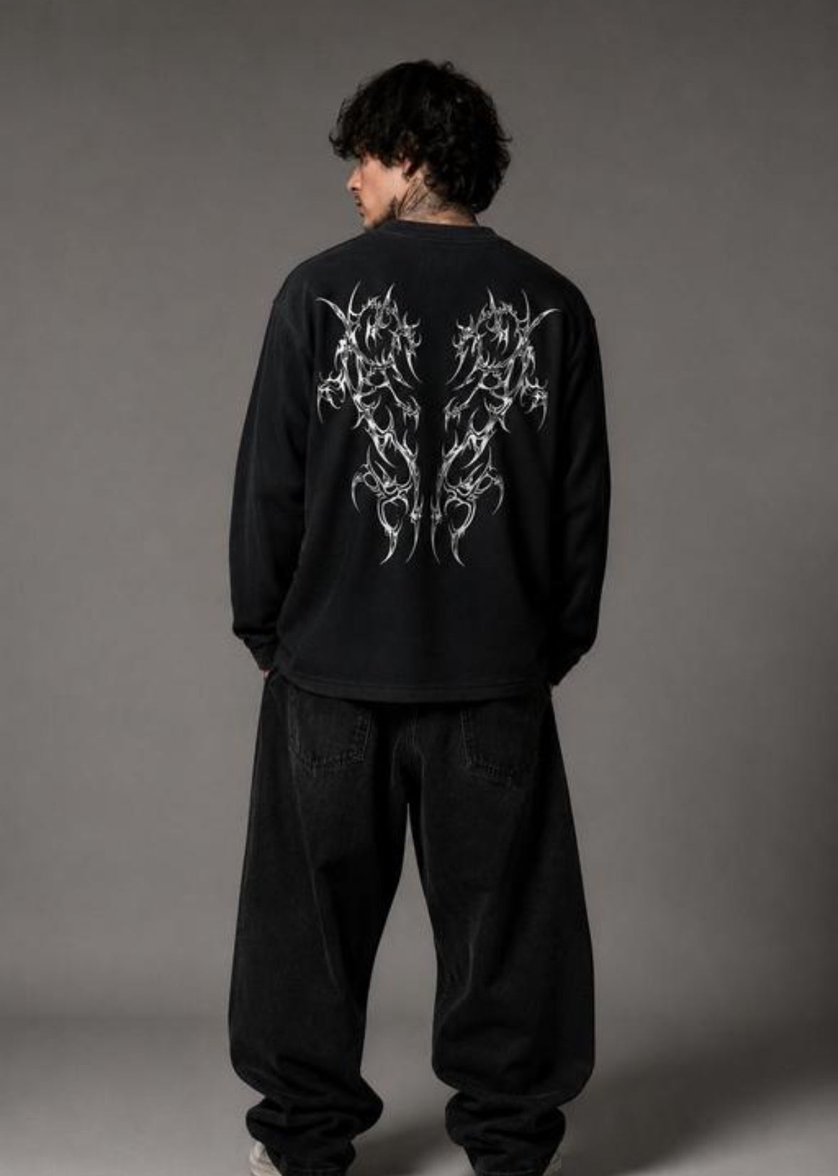 Full sleeve printed oversized T-shirt