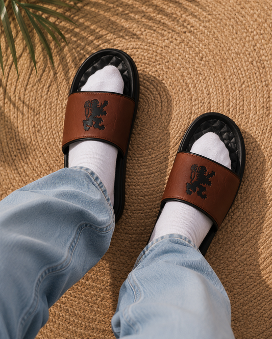 Casual brown slider | lightweight | durable