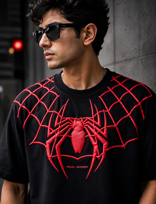 Spider puff black T-shirt