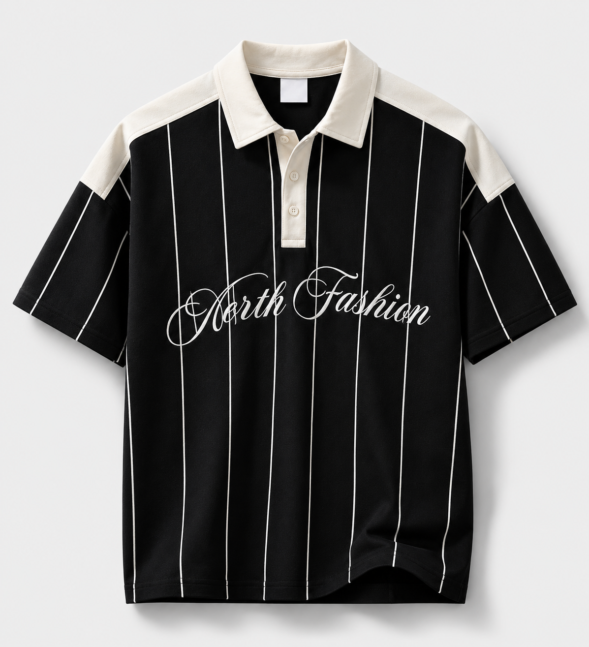 Black polo collar T-shirt